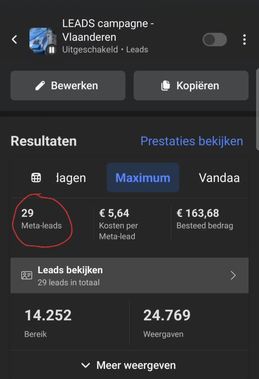 29 leads generated in 7 days (950+$)