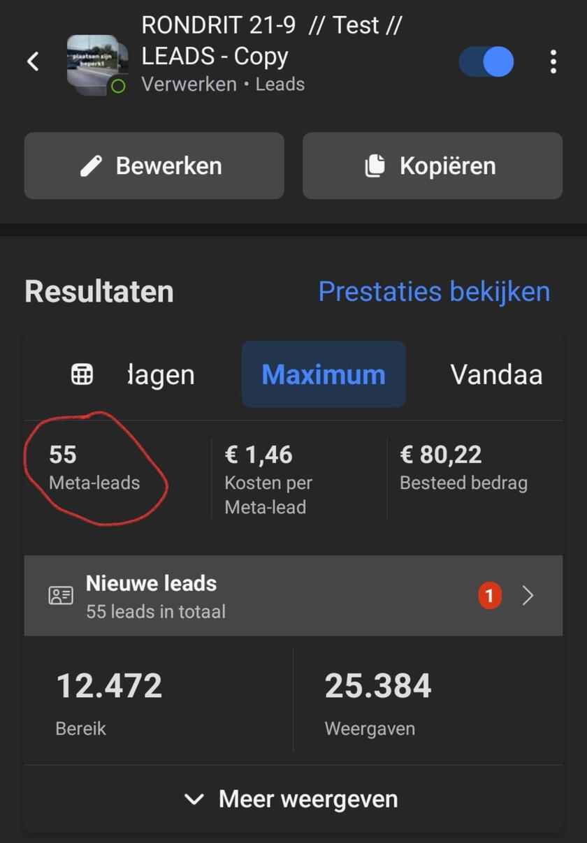 54 leads generated in 7 days (2100+$)